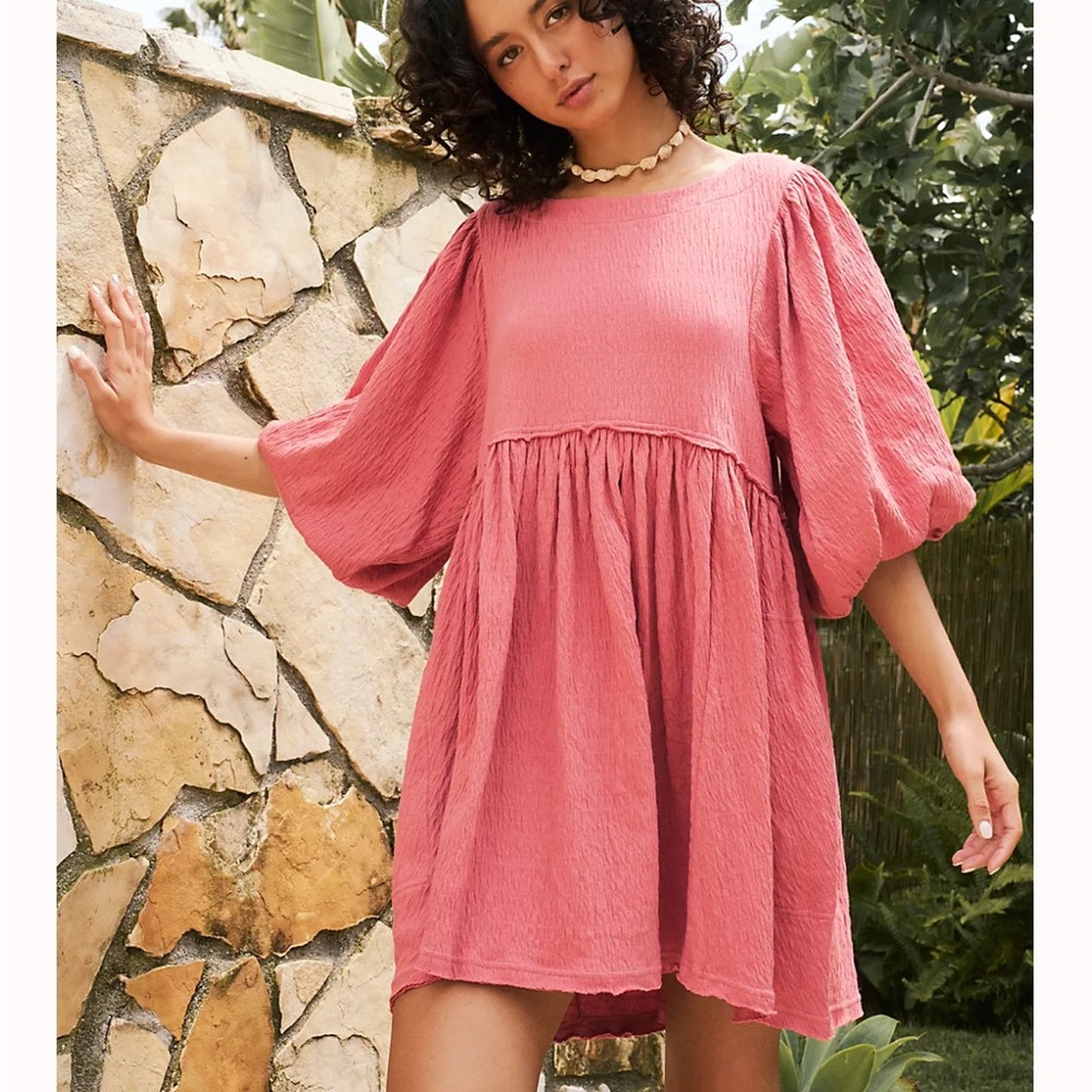 Light Turquoise/Aqua Free People Get Obsessed Mini Babydoll Dress